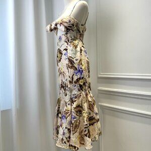 Zimmermann Summer Fashion Retro Linen Embroidery Yellow Short Skirt